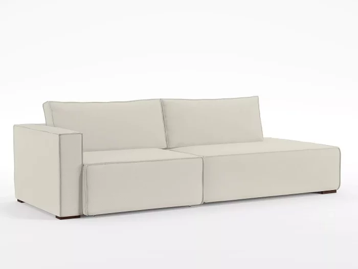 Sofá Clausi 2 Lugares Com Assento Fixo, Término em Chaise e Braço Direito - Imagem 4