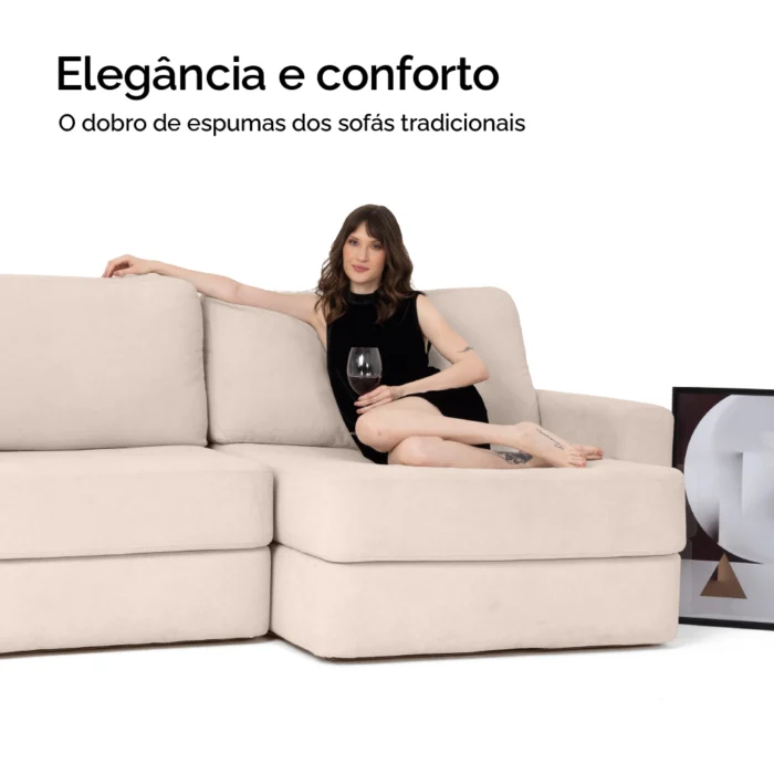 Sofá Domo Bipartido assento retrátil 2,50m - Imagem 3
