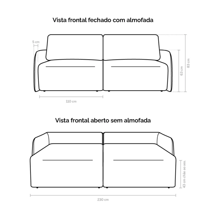 Sofá Cama Ágata 2,30m - Imagem 5