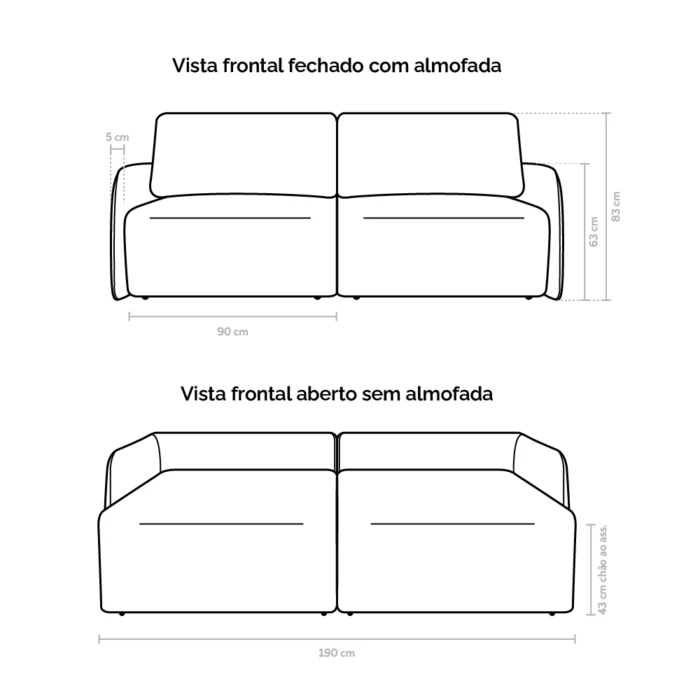 Sofá Cama Ágata 1,90m - Imagem 5
