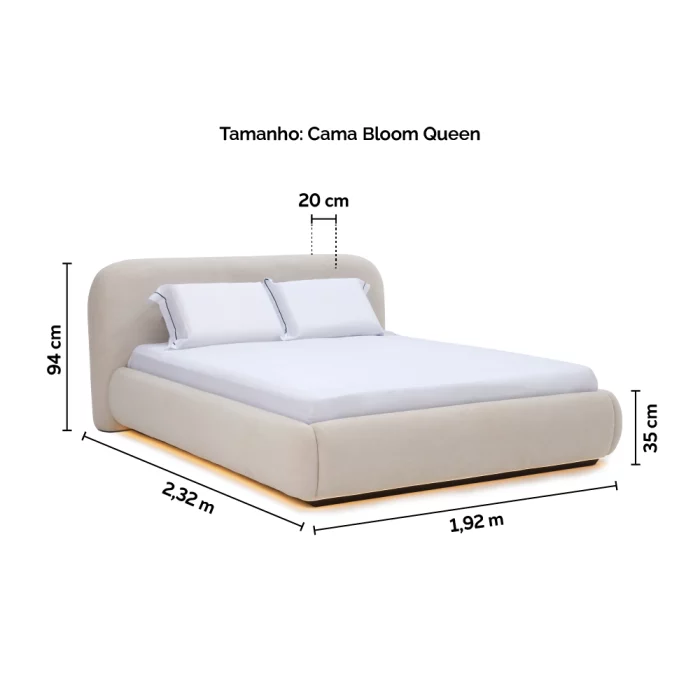 Cama Bloom com LED Queen - Imagem 3