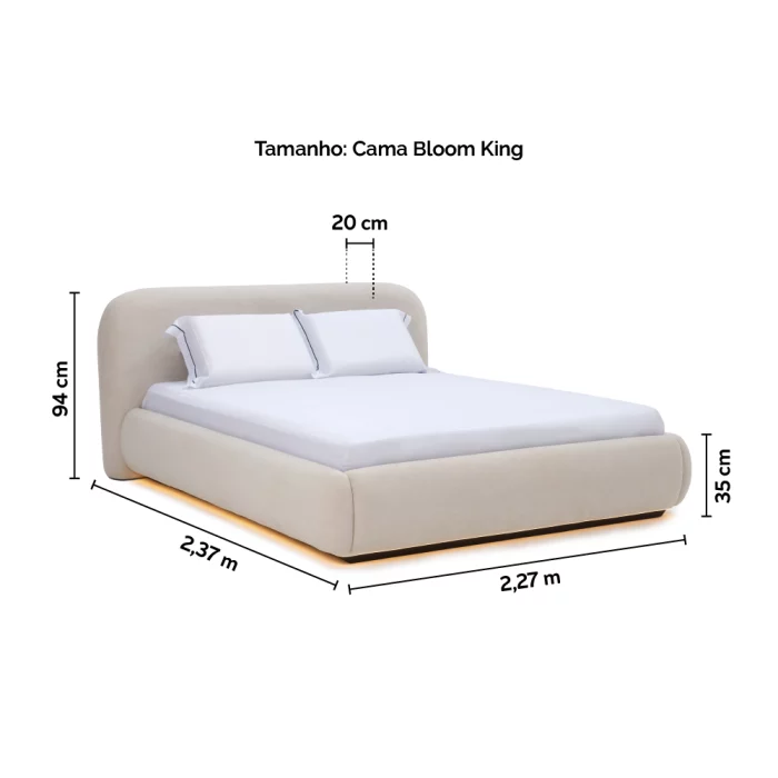 Cama Bloom com LED King - Imagem 3