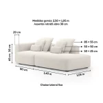 Sofá Glow 2,50m com chaise - Imagem 3