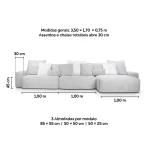 Sofá Glow 3,60m com chaise - Imagem 3