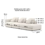 Sofá Glow 3 módulos retráteis 3,50m - Imagem 3