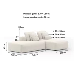 Sofá Glow 2,70m x 1,60m com encosto solto - Imagem 3