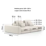 Sofá Glow 3,05m modular com puff - Imagem 3