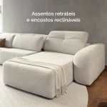 Sofá Ia Bold retrátil e reclinável 3,08m - Imagem 4