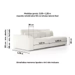 Sofá Ia Bold retrátil e reclinável 3,08m - Imagem 3