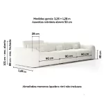 Sofá Ia Bold retrátil e reclinável 3,26m - Imagem 6