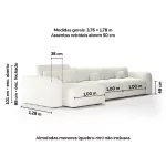 Sofá Ia Bold retrátil e reclinável 3,76m - Imagem 6