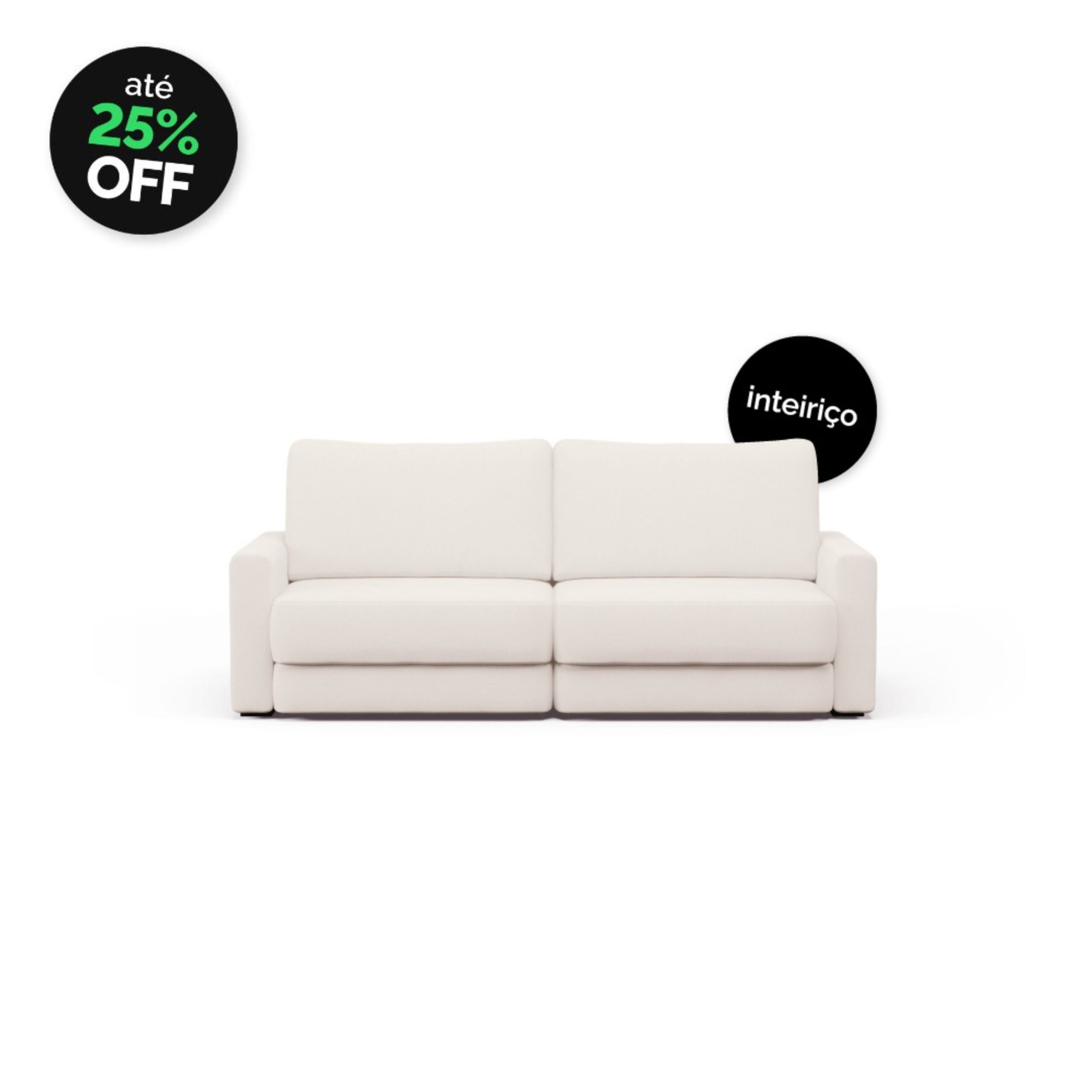 MÊS DO CLIENTE Sofá 2 Lugares Domo Assento Retrátil Inteiriço - Imagem 1