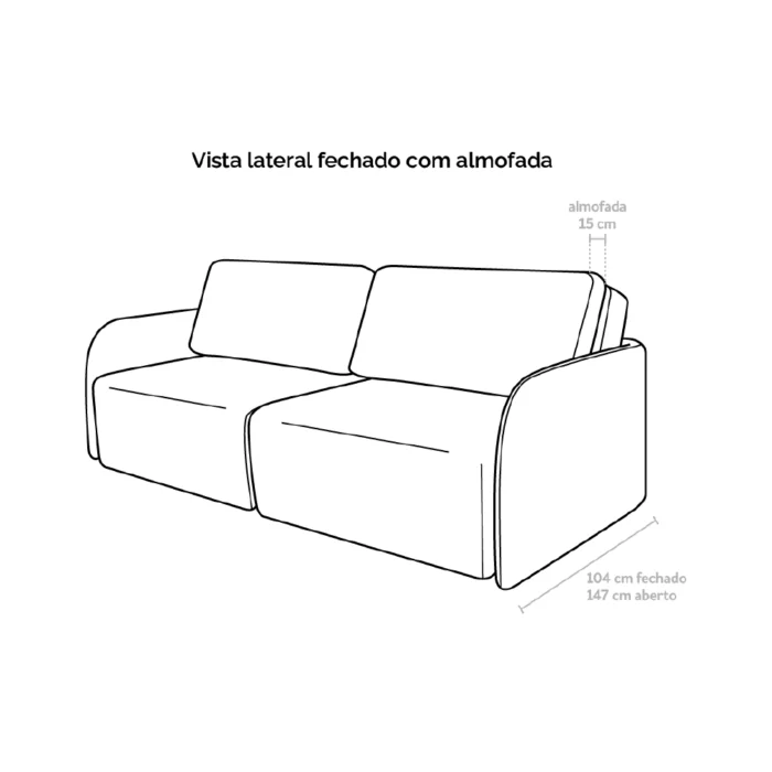 Sofá Cama Ágata 2,30m - Imagem 6