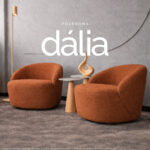 Poltrona giratória Dalia em tecido - Imagem 2