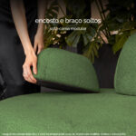 Sofá Cama Urban 1,40m 2 lugares tecido Musgo Pet Friendly - Imagem 6