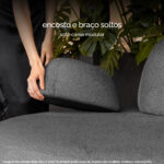 Sofá Cama Urban 1,80m 3 lugares tecido Grafitte Pet Friendly - Imagem 8