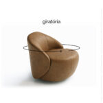 Poltrona giratória Dalia em couro - Imagem 3