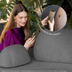 Sofá Cama Urban 1,40m 3 lugares tecido Grafitte Pet Friendly - Imagem 8