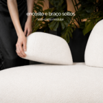 Sofá Cama Urban 1,40m tecido bouclé neve - Imagem 4