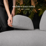 Sofá Cama Urban 1,40m tecido bouclé stone - Imagem 5