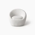 Poltrona Cora em bouclé off white