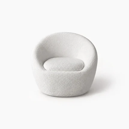 Poltrona Cora em bouclé off white