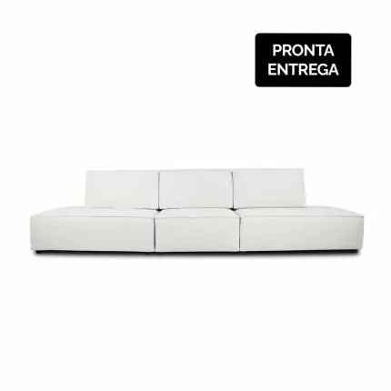 Sofá Clausi 3 Lugares Assento e Encosto Fixo Com Carregador USB